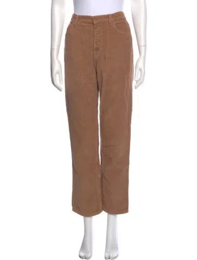 Pre-owned Reformation Straight Leg Pants In Brown