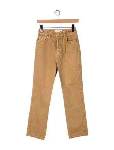 Pre-owned Reformation Straight Leg Pants In Brown