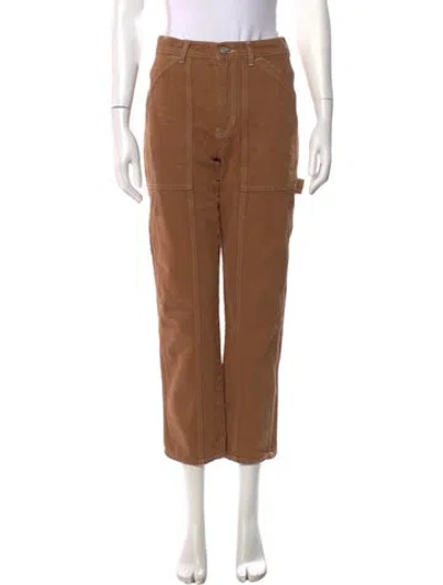 Pre-owned Reformation Straight Leg Pants In Brown