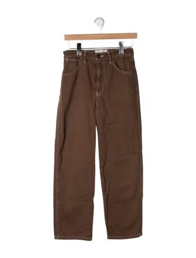 Pre-owned Reformation Straight Leg Pants In Brown