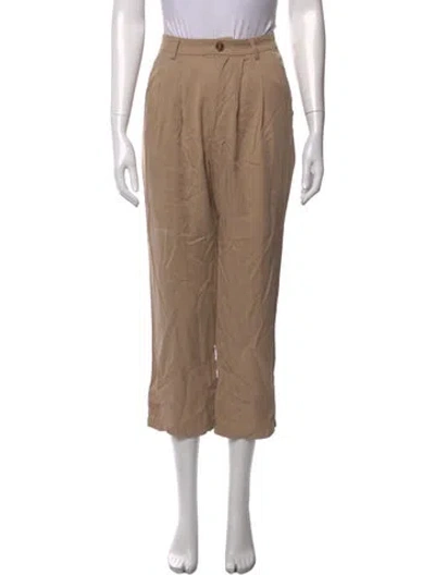 Pre-owned Reformation Straight Leg Pants In Brown