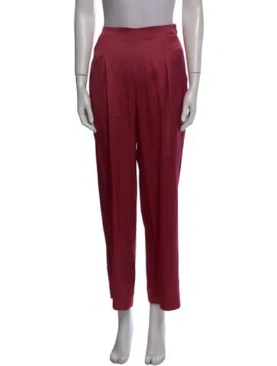 Pre-owned Reformation Straight Leg Pants In Burgundy