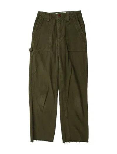 Pre-owned Reformation Straight Leg Pants In Green