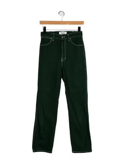 Pre-owned Reformation Straight Leg Pants In Green