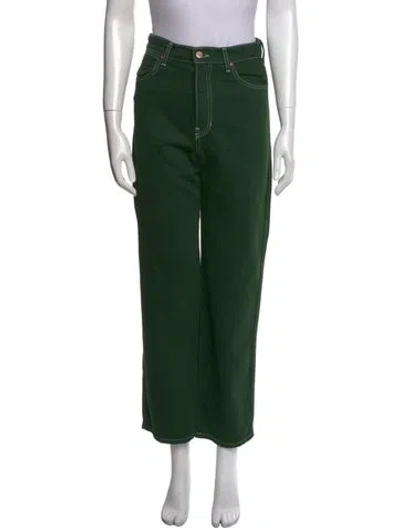 Pre-owned Reformation Straight Leg Pants In Green