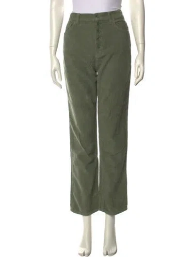 Pre-owned Reformation Straight Leg Pants In Green