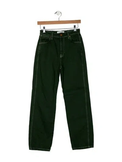 Pre-owned Reformation Straight Leg Pants In Green