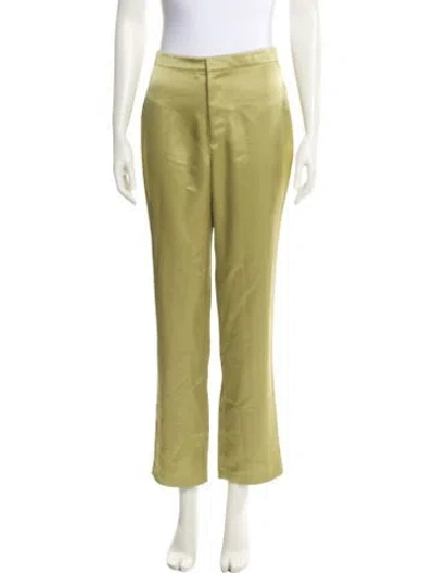 Pre-owned Reformation Straight Leg Pants In Green