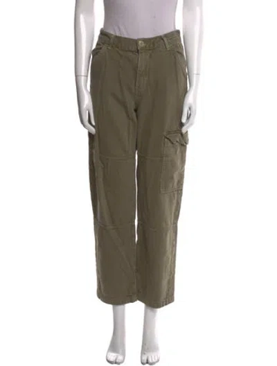 Pre-owned Reformation Straight Leg Pants In Green