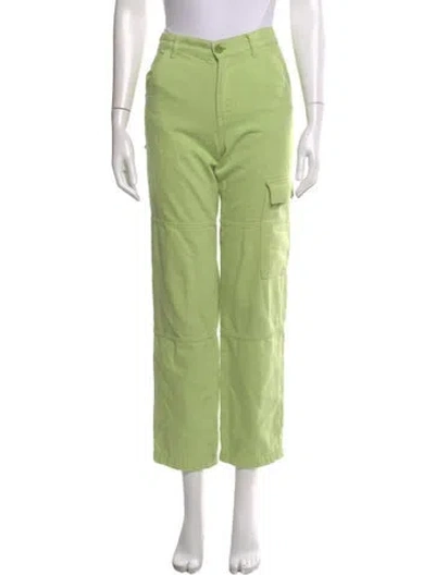 Pre-owned Reformation Straight Leg Pants In Green