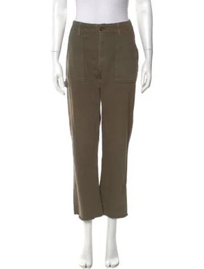 Pre-owned Reformation Straight Leg Pants In Green