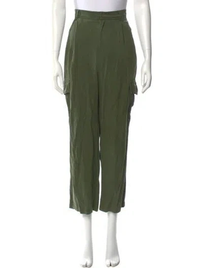 Pre-owned Reformation Straight Leg Pants In Green