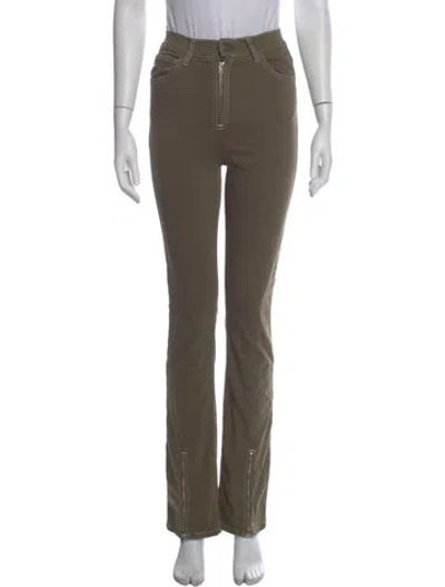 Pre-owned Reformation Straight Leg Pants In Green