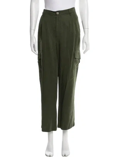 Pre-owned Reformation Straight Leg Pants In Green