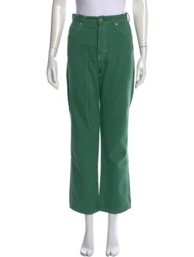 Pre-owned Reformation Straight Leg Pants In Green
