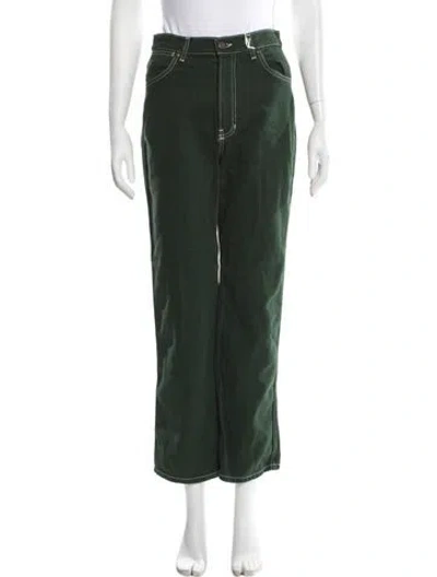 Pre-owned Reformation Straight Leg Pants In Green