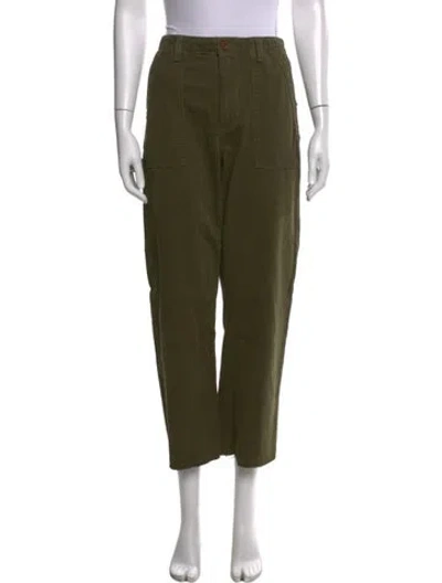 Pre-owned Reformation Straight Leg Pants In Green
