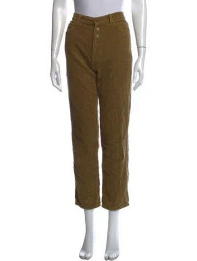 Pre-owned Reformation Straight Leg Pants In Green