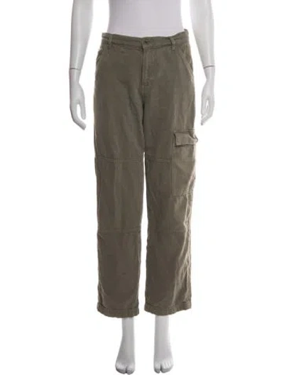 Pre-owned Reformation Straight Leg Pants In Green