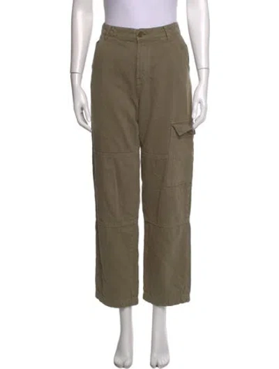 Pre-owned Reformation Straight Leg Pants In Green