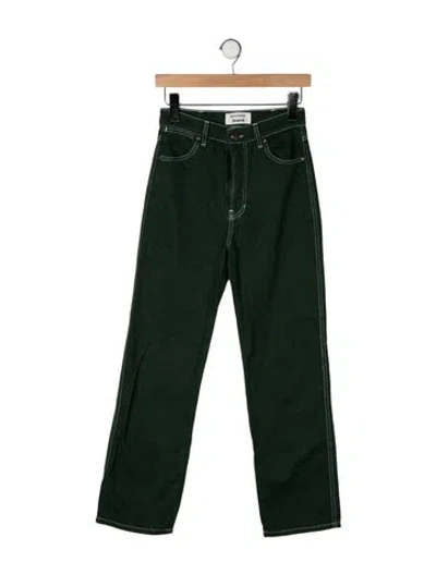 Pre-owned Reformation Straight Leg Pants In Green