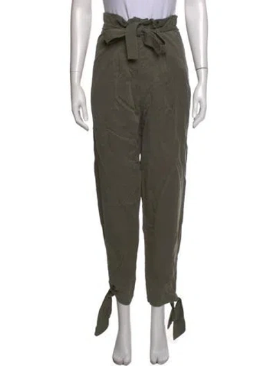 Pre-owned Reformation Straight Leg Pants In Green