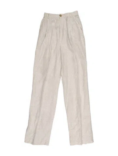 Pre-owned Reformation Straight Leg Pants In Neutral