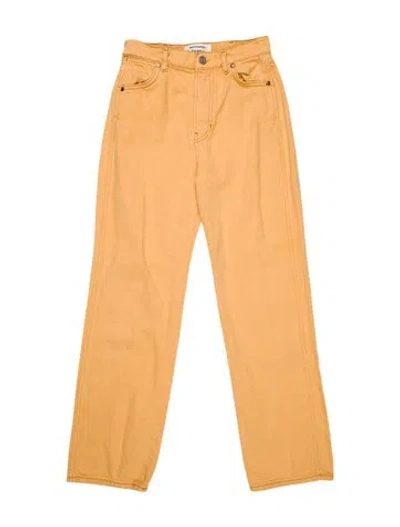 Pre-owned Reformation Straight Leg Pants In Orange
