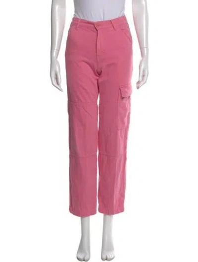 Pre-owned Reformation Straight Leg Pants In Pink