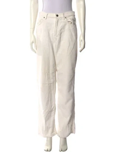 Pre-owned Reformation Straight Leg Pants In White