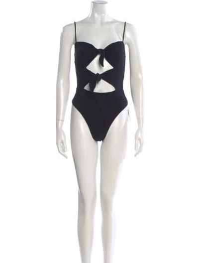 Pre-owned Reformation Strapless Bodysuit In Black