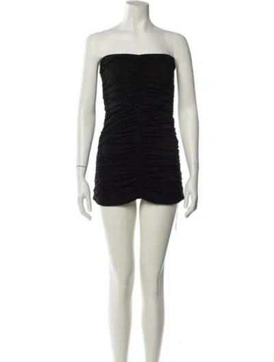 Pre-owned Reformation Strapless Bodysuit In Black