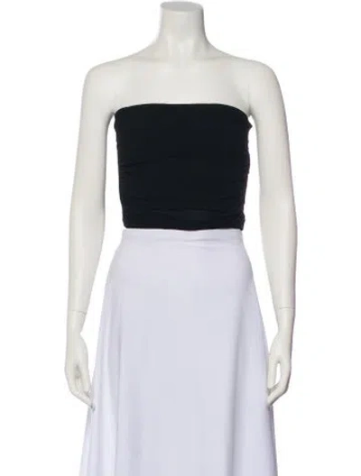 Pre-owned Reformation Strapless Crop Top In Black