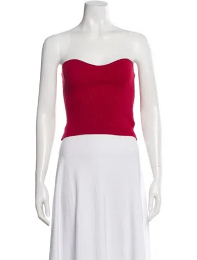 Pre-owned Reformation Strapless Crop Top W/ Tags In Red