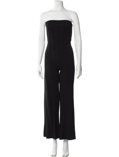 Pre-owned Reformation Strapless Jumpsuit In Black