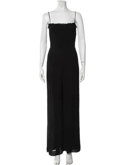Pre-owned Reformation Strapless Jumpsuit In Black