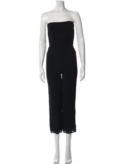 Pre-owned Reformation Strapless Jumpsuit In Black