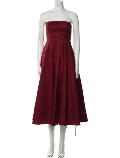 Pre-owned Reformation Strapless Knee-length Dress In Red