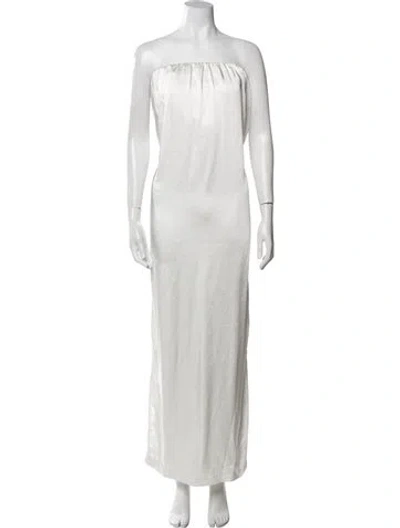 Pre-owned Reformation Strapless Long Dress In White