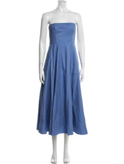 Pre-owned Reformation Strapless Midi Length Dress In Blue