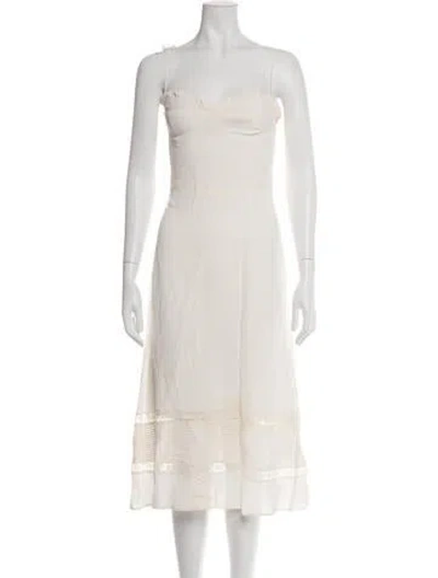 Pre-owned Reformation Strapless Midi Length Dress In Neutrals