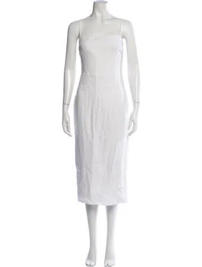 Pre-owned Reformation Strapless Midi Length Dress In Neutrals