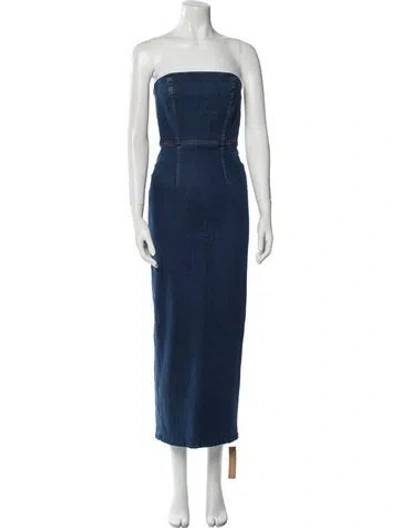 Pre-owned Reformation Strapless Midi Length Dress W/ Tags In Blue