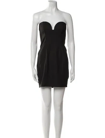 Pre-owned Reformation Strapless Mini Dress In Black