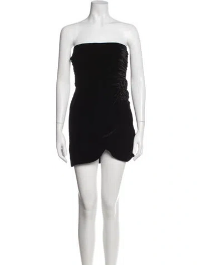 Pre-owned Reformation Strapless Mini Dress In Black