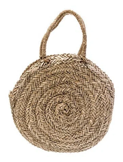 Pre-owned Reformation Straw Top Handle Bag In Neutral