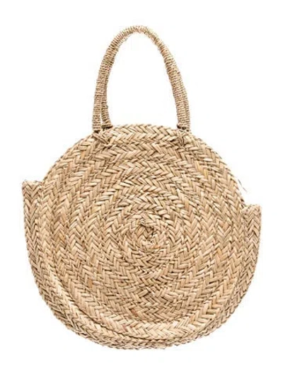 Pre-owned Reformation Straw Top Handle Bag In Neutral