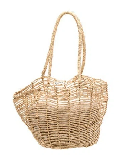 Pre-owned Reformation Straw Tote In Neutrals