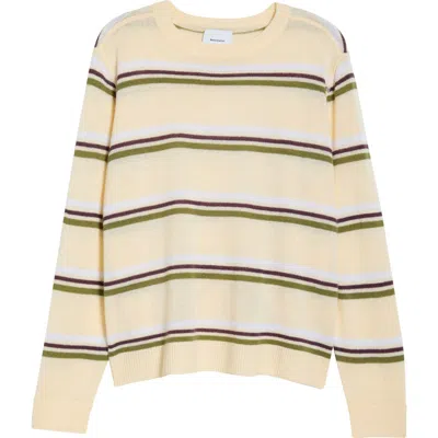 Reformation Stripe Cashmere Boyfriend Sweater In Neutral