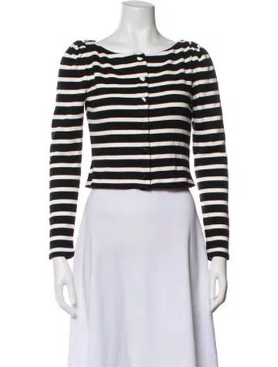 Pre-owned Reformation Striped Bateau Neckline Sweater W/ Tags In Black